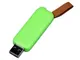 Флешка USB 2.0 на 4 Гб Промо, выдвижной механизм, салатовая/ коричневая - фото № 1
