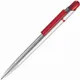 Ручка шариковая пластиковая Lecce Pen Mir SAT, серебристая / прозрачная красная - фото № 1