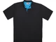 Футболка поло мужская US Basic Solo, черная / бирюзовая - фото № 3