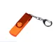 Флешка USB 3.0/micro USB/Type-С на 32 Гб 3-в-1 с поворотным механизмом, оранжевая - фото № 1