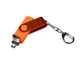 Флешка USB 3.0/micro USB/Type-С на 32 Гб 3-в-1 с поворотным механизмом, оранжевая - фото № 3