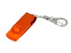 USB-флешка промо на 16 Гб с поворотным механизмом и однотонным металлическим клипом, оранжевый - фото № 1