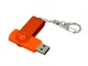 USB-флешка промо на 16 Гб с поворотным механизмом и однотонным металлическим клипом, оранжевый - фото № 3