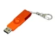 USB-флешка промо на 32 Гб с поворотным механизмом и однотонным металлическим клипом, оранжевый - фото № 2