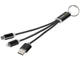 Кабель брелок 3 в 1: micro USB / Lightning / Type C, Metal, черный - фото № 5