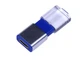 Флешка USB 2.0 на 32 Гб Промо, выдвижной механизм, синяя/ металлик - фото № 2