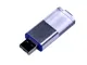 Флешка USB 2.0 на 64 Гб Промо, выдвижной механизм, синяя/ металлик - фото № 1