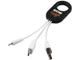 Брелок кабель 3 в 1: micro USB/ Lighting/ Type С, белый/ черный - фото № 5