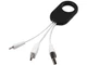 Брелок кабель 3 в 1: micro USB/ Lighting/ Type С, белый/ черный - фото № 1