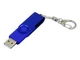 USB-флешка промо на 32 Гб с поворотным механизмом и однотонным металлическим клипом, синий - фото № 2