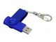 USB-флешка промо на 32 Гб с поворотным механизмом и однотонным металлическим клипом, синий - фото № 3