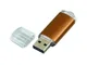 USB-флешка на 64 Гб с прозрачным колпачком, коричневый - фото № 2