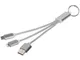 Кабель брелок 3 в 1: micro USB / Lightning / Type C, Metal, серый - фото № 1