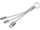 Кабель брелок 3 в 1: micro USB / Lightning / Type C, Metal, серый - фото № 5
