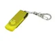 USB-флешка промо на 16 Гб с поворотным механизмом и однотонным металлическим клипом, желтый - фото № 1