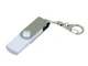 USB-флешка на 16 Гб с поворотным механизмом и дополнительным разъемом Micro USB, белый - фото № 1