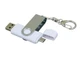 USB-флешка на 16 Гб с поворотным механизмом и дополнительным разъемом Micro USB, белый - фото № 2