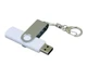 USB-флешка на 16 Гб с поворотным механизмом и дополнительным разъемом Micro USB, белый - фото № 3