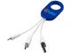 Кабель брелок 3 в 1: micro USB / Lightning / Type C, белый/ синий - фото № 5