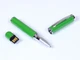 Флешка USB 2.0 на 32 Гб в виде ручки с мини чипом, зеленая/ металлик - фото № 1