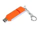 USB-флешка промо на 16 Гб с прямоугольной формы с выдвижным механизмом, оранжевый - фото № 2