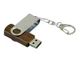 USB-флешка промо на 32 Гб с поворотным механизмом, коричневый/ серый - фото № 3