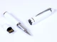 Флешка USB 2.0 на 32 Гб в виде ручки с мини чипом, белая/ металлик - фото № 1