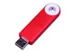 Флешка USB 2.0 на 8 Гб Промо, полуовальная форма, выдвижной механизм, белая/ красная - фото № 1