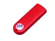 Флешка USB 2.0 на 8 Гб Промо, полуовальная форма, выдвижной механизм, белая/ красная - фото № 2