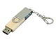 USB-флешка промо на 64 Гб с поворотным механизмом, серый, бежевый - фото № 2