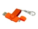 USB-флешка на 16 Гб с поворотным механизмом и дополнительным разъемом Micro USB, оранжевый - фото № 2