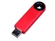 Флешка USB 2.0 на 8 Гб Промо, полуовальная форма, выдвижной механизм, черная/ красная - фото № 1