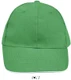 Бейсболка Sol's Buffalo, 260 гр/м2, зеленая / белая - фото № 1
