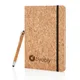 Блокнот на резинке XD Collection Cork A5 с шариковой ручкой-стилусом, 80 стр, коричневый / черный - фото № 3