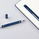 Блокнот с ручкой и вечным карандашом в пенале, с подставкой под смартфон Wownote, темно-синий - фото № 3