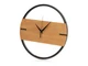 Часы деревянные с металлическим ободом Time Wheel, бежевые - фото № 1
