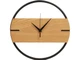Часы деревянные с металлическим ободом Time Wheel, бежевые - фото № 2
