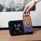 Часы настольные 5 в 1 Smart Screen с беспроводным (15W) зарядным устройством, гигрометром, термометром, календарем, черные - фото № 3