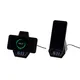 Часы настольные с bluetooth колонкой (3Вт) и беспроводным (15W) зарядным устройством, с подсветкой логотипа Smart Pyramid, черные - фото № 5