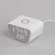 Часы настольные Smart Clock с беспроводным (10W) зарядным устройством, будильником и термометром, белые - фото № 1