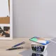 Часы настольные Smart Clock с беспроводным (10W) зарядным устройством, будильником и термометром, белые - фото № 2
