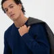 Джемпер вязаный классический Knit Drop разнофактурный, темно-синий - фото № 6