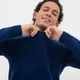 Джемпер вязаный классический Knit Drop разнофактурный, темно-синий - фото № 7