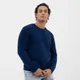 Джемпер вязаный классический Knit Drop разнофактурный, темно-синий - фото № 3