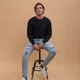 Джемпер вязаный классический с карманом Knit Drop, черный - фото № 5