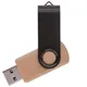 Флешка деревянная на 16 Гб Twist Wood Color USB 2.0, светло-бежевая / черная - фото № 1
