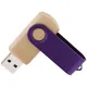 Флешка деревянная на 16 Гб Twist Wood Color USB 2.0, светло-бежевая / фиолетовая - фото № 2