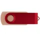 Флешка деревянная на 16 Гб Twist Wood Color USB 2.0, светло-бежевая / красная - фото № 3