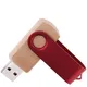 Флешка деревянная на 16 Гб Twist Wood Color USB 2.0, светло-бежевая / красная - фото № 2