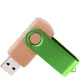 Флешка деревянная на 16 Гб Twist Wood Color USB 2.0, светло-бежевая / салатовая - фото № 2